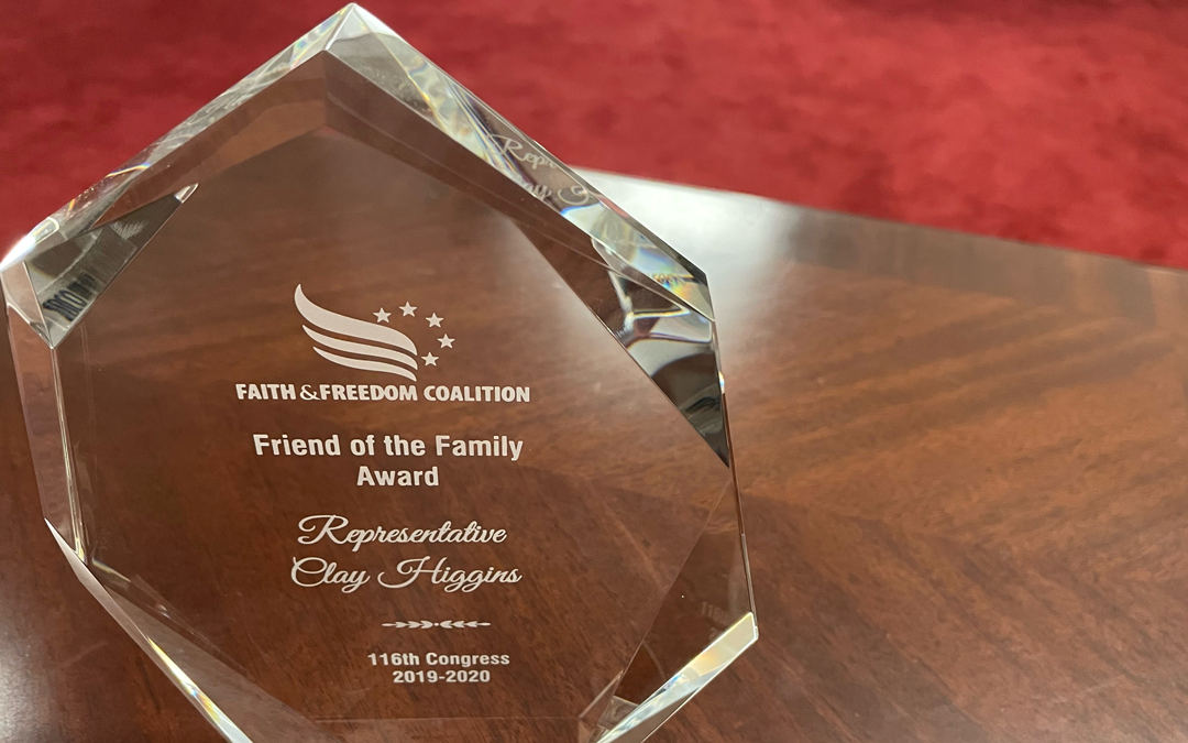 Higgins Honored by Faith & Freedom Coalition