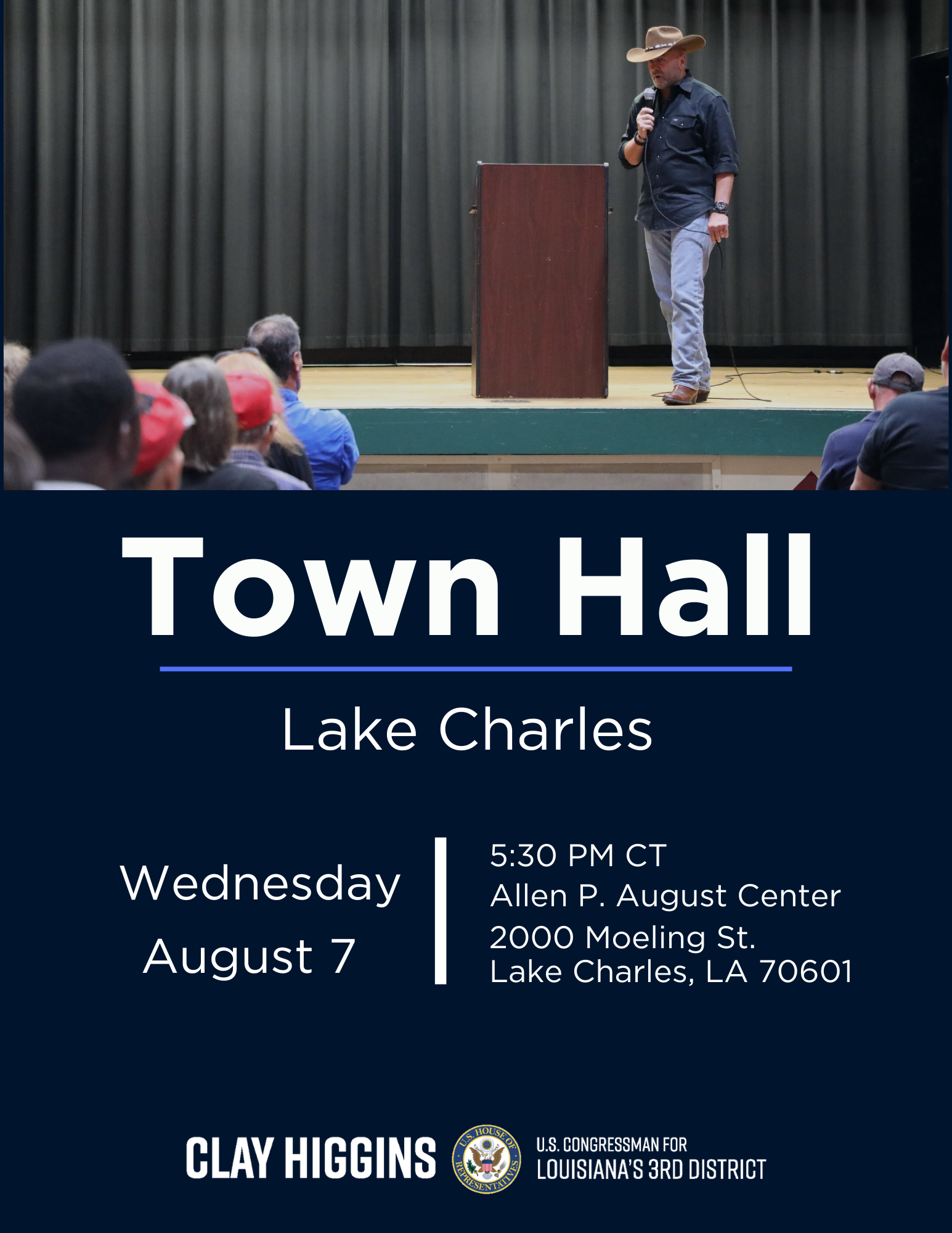 Lake Charles Town Hall Flyer